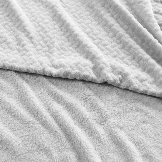 Frazada 2 Plazas Coral Embossed Gris