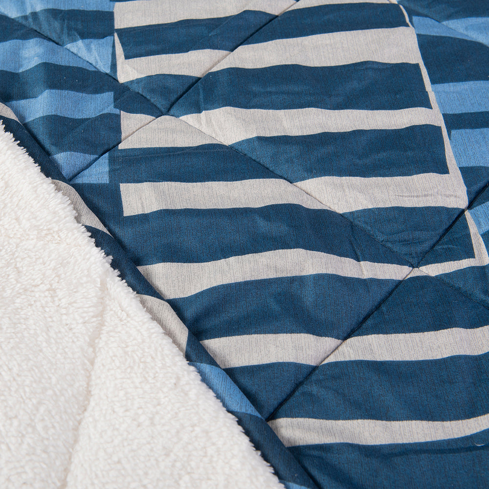 Quilt 2 Plazas Sherpa Estampado Edificio