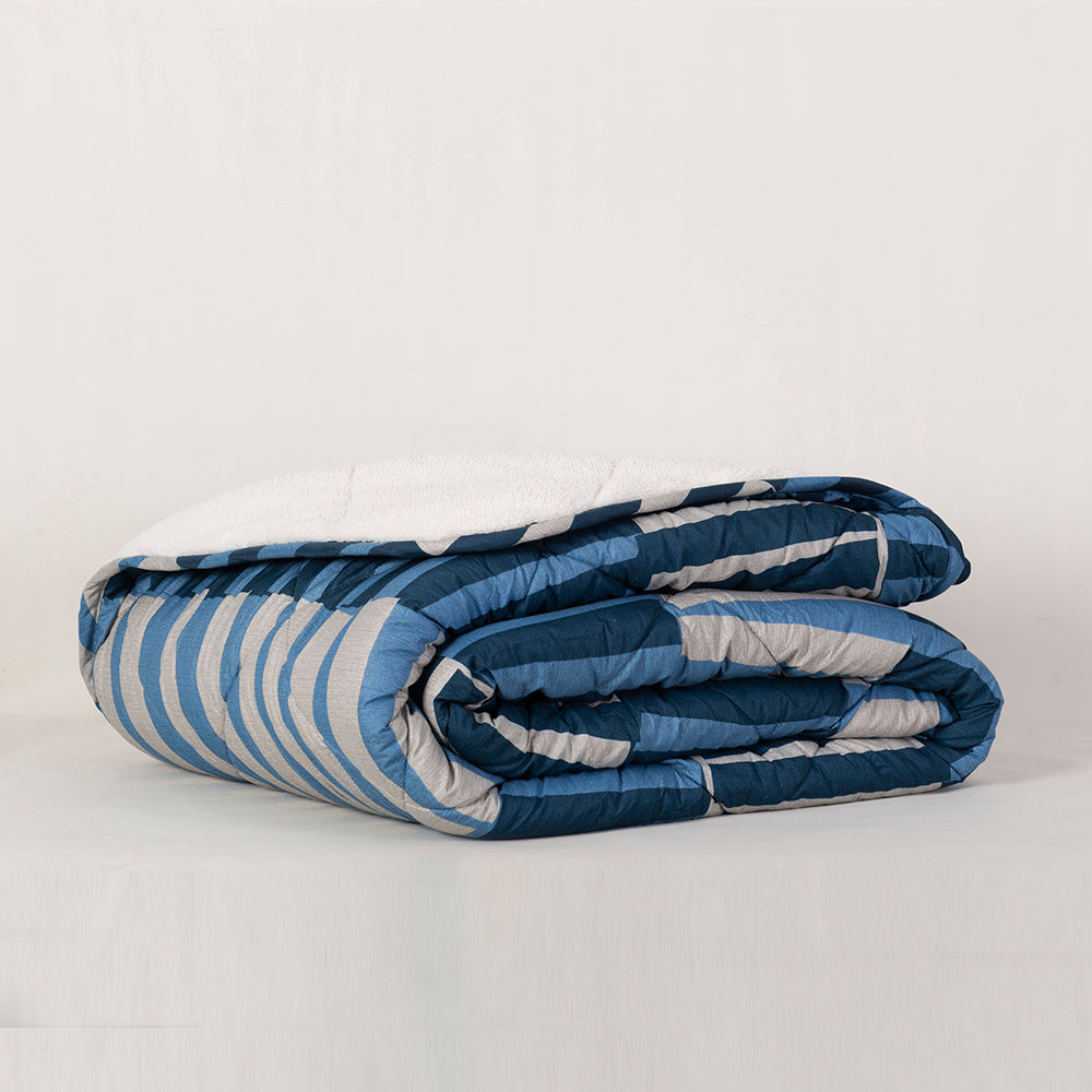 Quilt 2 Plazas Sherpa Estampado Edificio