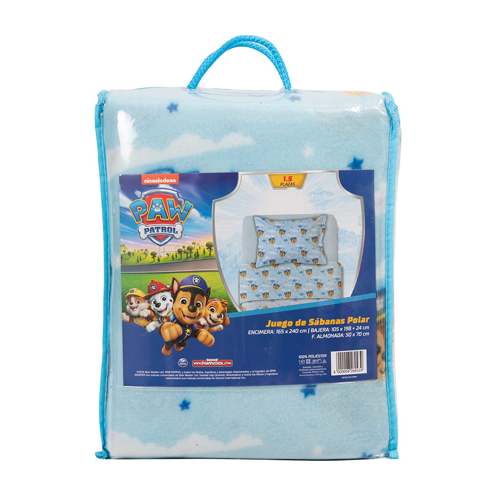 Sábana 1.5 Plazas Polar Estampado Paw Patrol Niño Aviador
