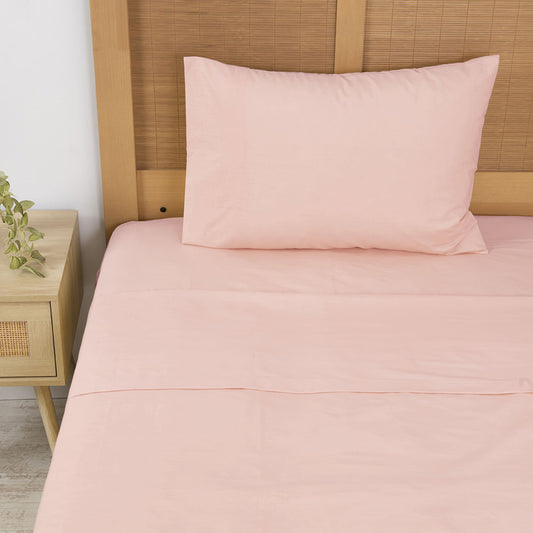 Sábana 1.5 Plazas 180 Hilos Colores Lisos Rosado
