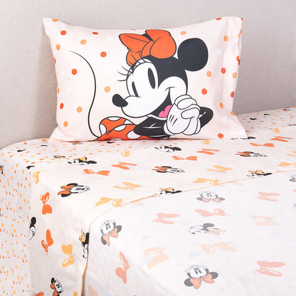 Sábana 1.5 Plazas Microfibra Minnie Beige