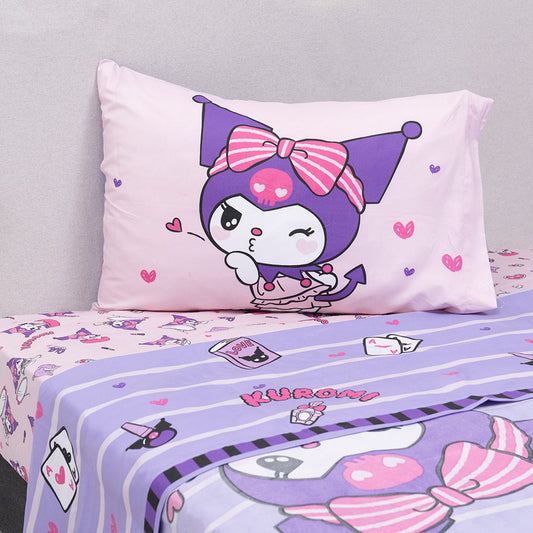 Sábana 1.5 Plazas Microfibra Kuromi Coqueta