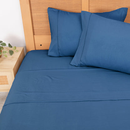 Sábana King Microfibra Azul