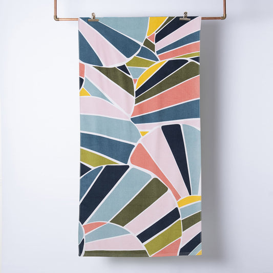 Toalla Playa Algodón con Bolso 70x150 cm Shell