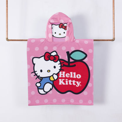 Toalla Playa Capucha MF 60x120 cm Hello Kitty Manzana