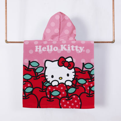 Toalla Playa Capucha MF 60x120 cm Hello Kitty Manzana