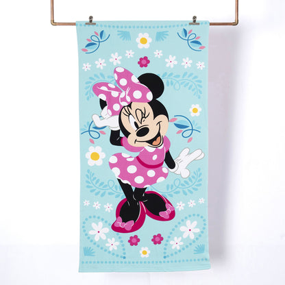 Toalla Playa con Bolso Minnie Celeste