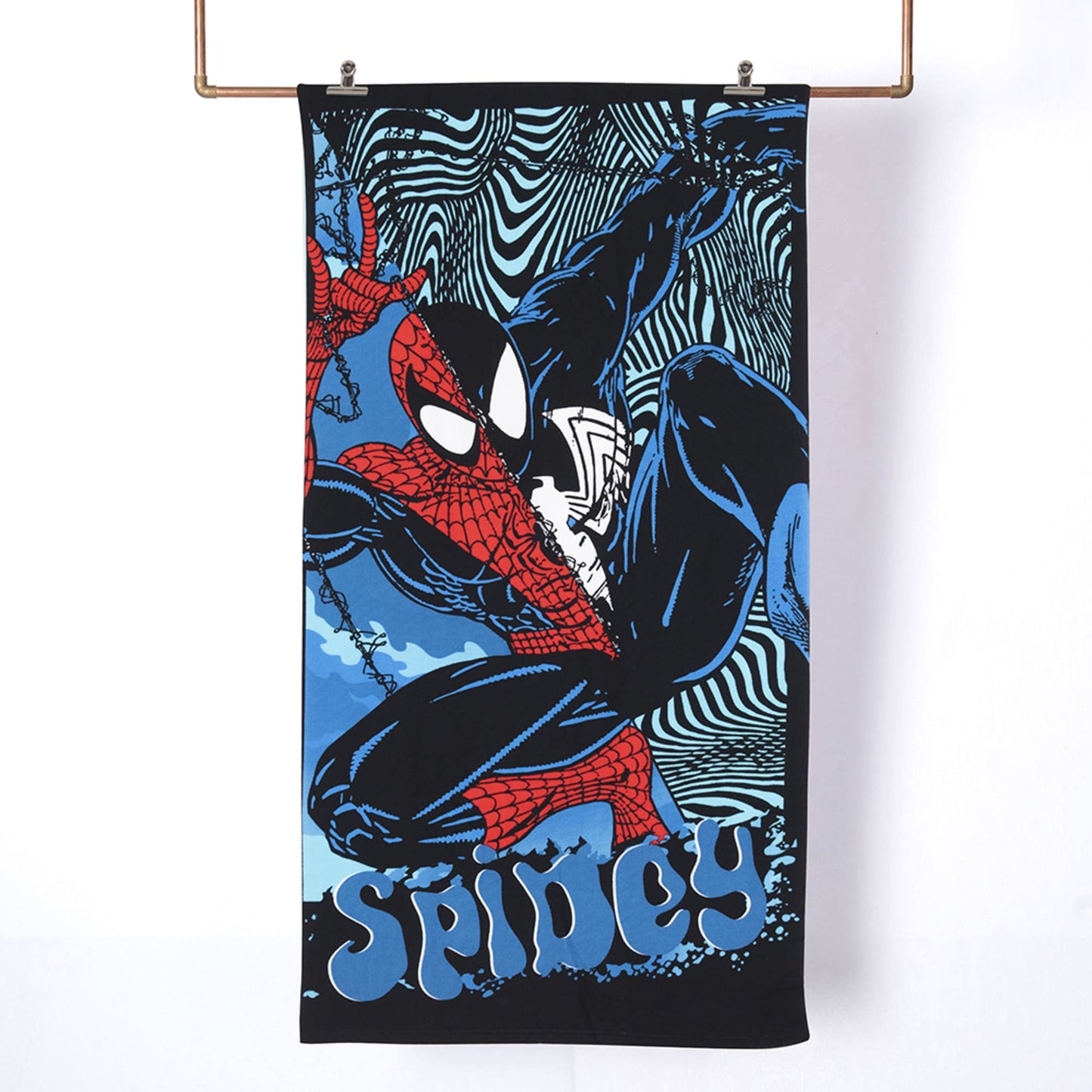 Toalla Playa con Bolso Spiderman Purple