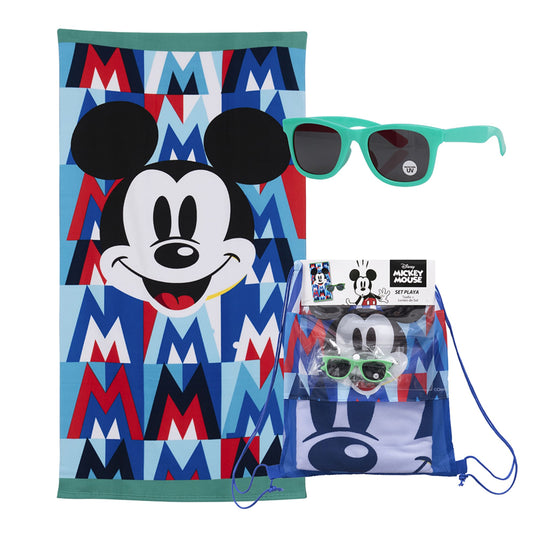 Set Toalla, Lentes de Sol y Bolso Mickey Cara