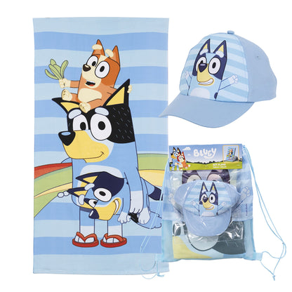 Set Toalla, Jockey y Bolso Bluey Familia