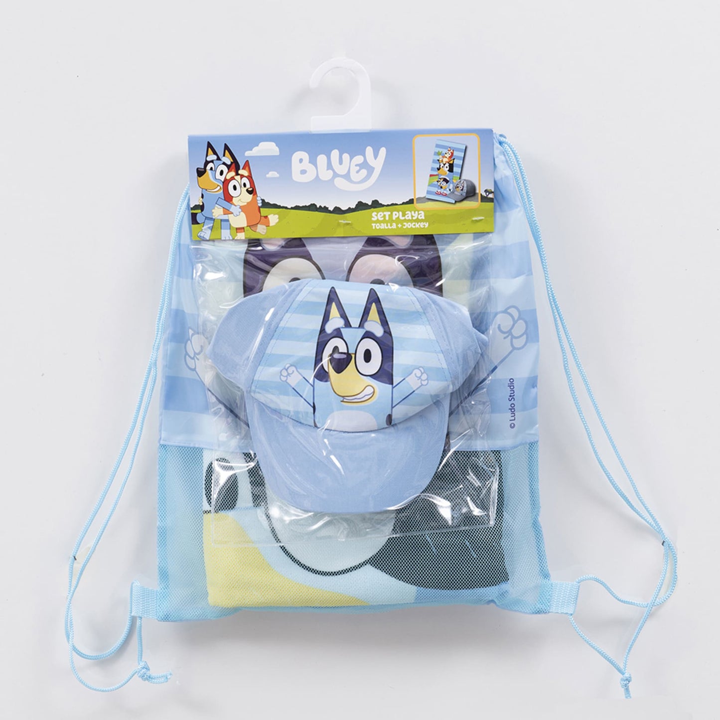Set Toalla, Jockey y Bolso Bluey Familia