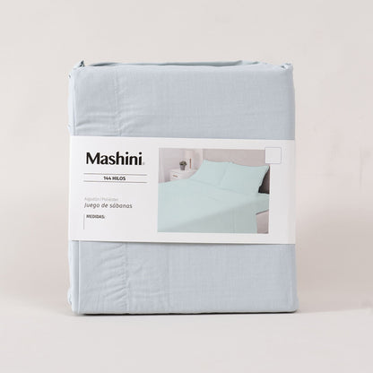 Sábana 2 Plazas 144 Hilos Colores Lisos Celeste