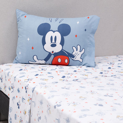 Sábana 1.5 Plazas Microfibra Mickey Friends