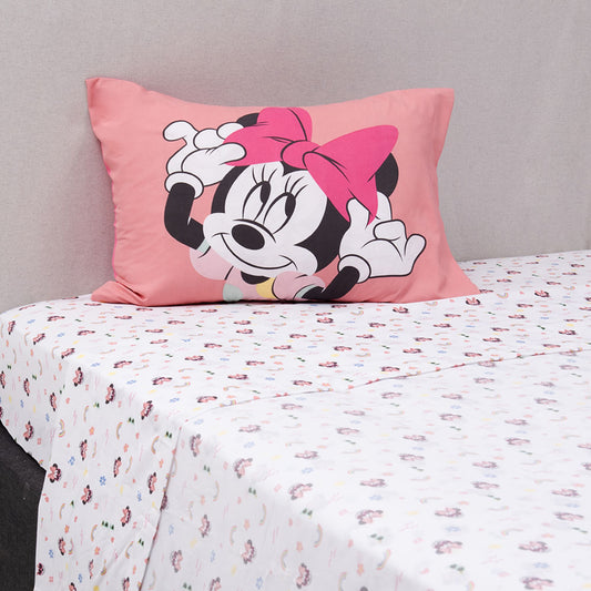 Sábana 1.5 Plazas Microfibra Minnie Chill Out