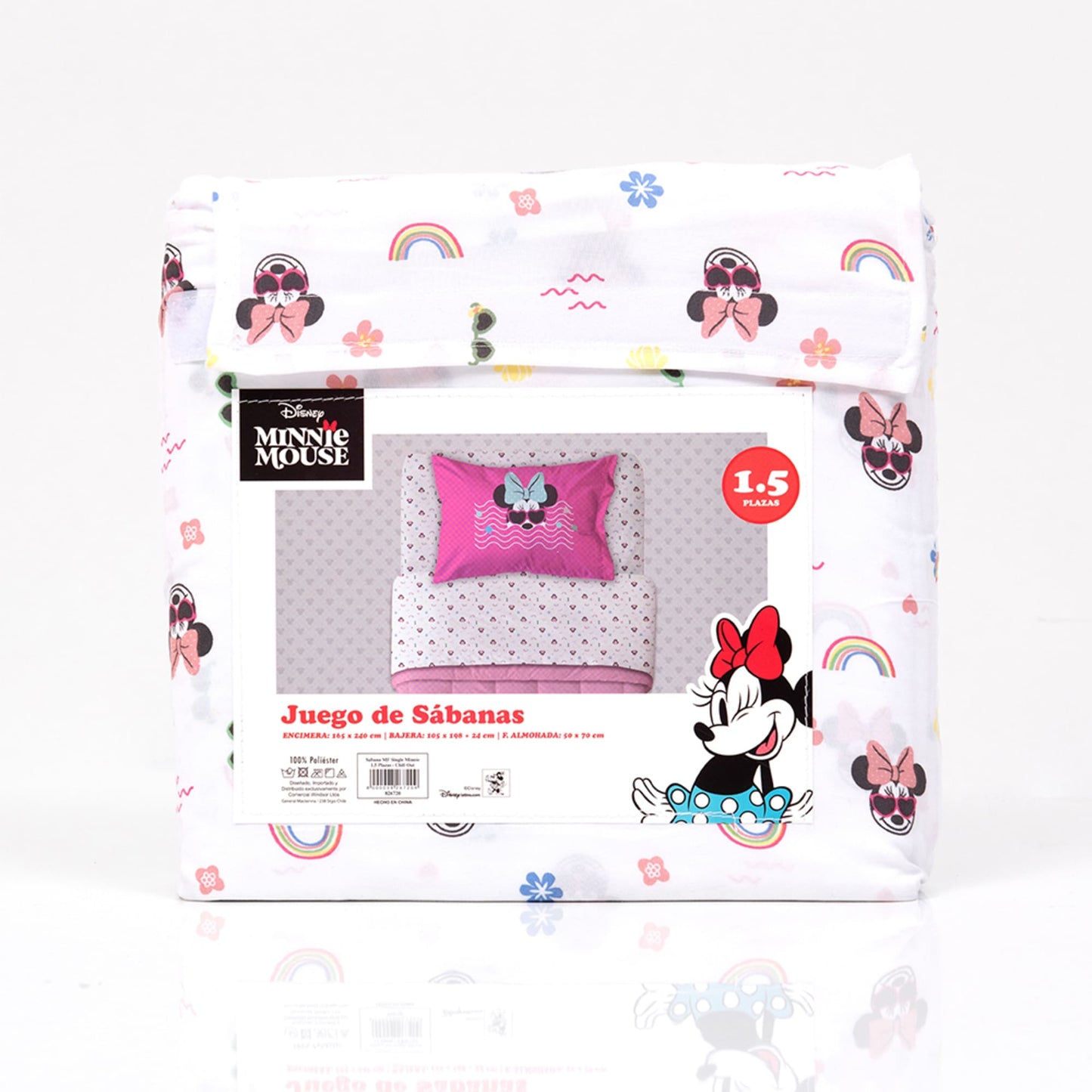 Sábana 1.5 Plazas Microfibra Minnie Chill Out