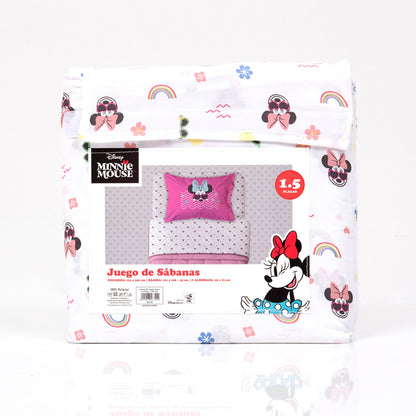 Sábana 1.5 Plazas Microfibra Minnie Chill Out