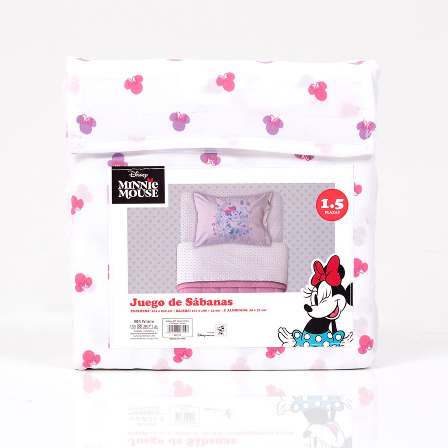 Sábana 1.5 Plazas Microfibra Minnie Spring