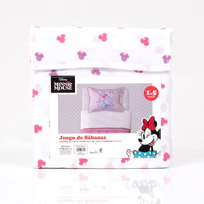 Sábana 1.5 Plazas Microfibra Minnie Spring