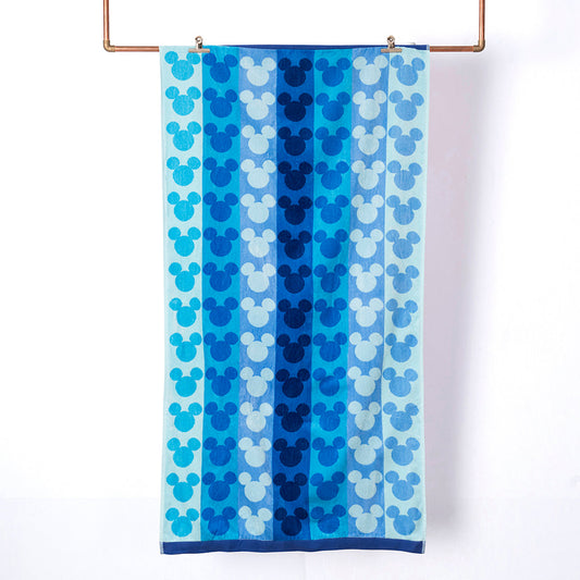 Toalla Playa Jacquard Algodón 80x160 cm Mickey Azules