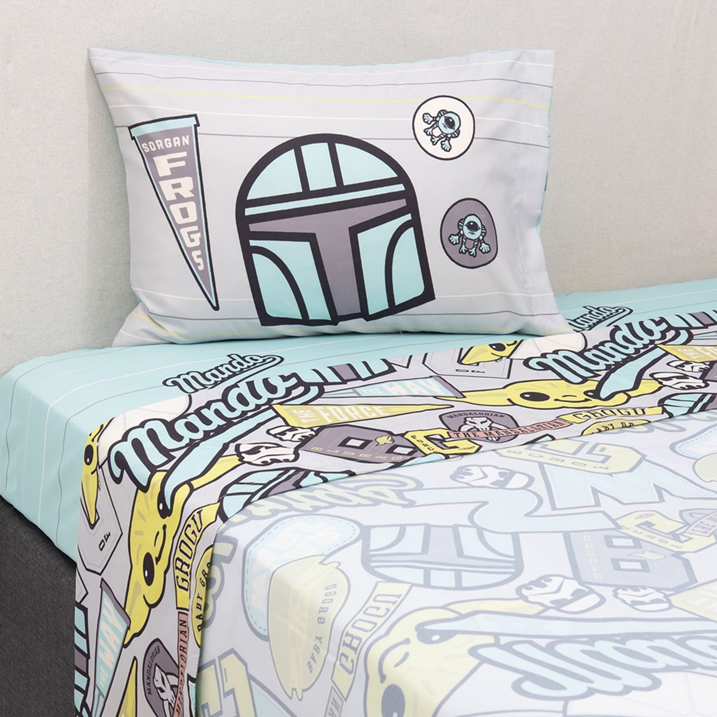 Sábana 1.5 Plazas Microfibra Star Wars Mando