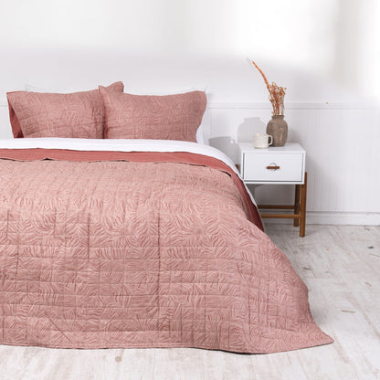 Quilt King Cosido Estampado Monstera