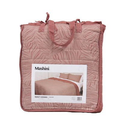 Quilt Super King Cosido Estampado Monstera