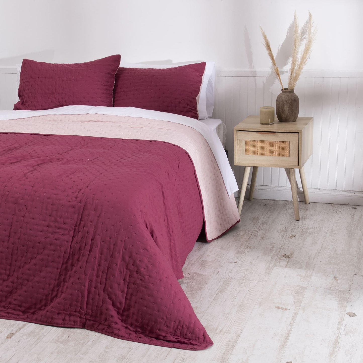 Quilt Super King Merida Morado - Rosa