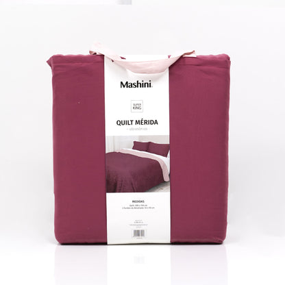Quilt Super King Merida Morado - Rosa