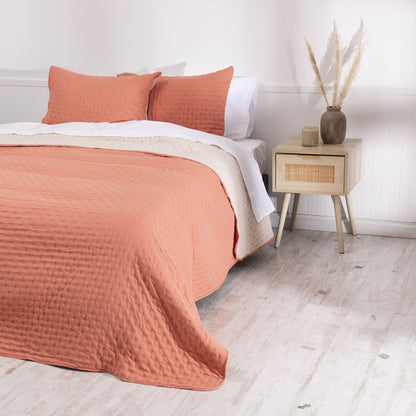 Quilt 1.5 Plazas Merida Terracota - Arena