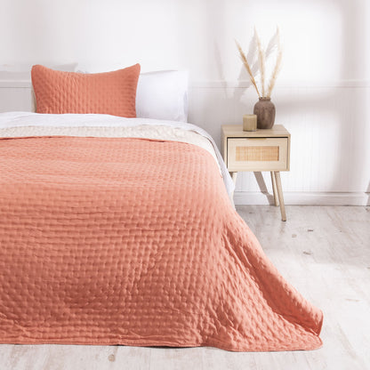 Quilt 1.5 Plazas Merida Terracota - Arena