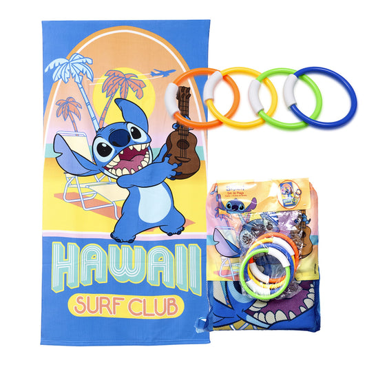 Set Toalla 70x140 cm + 4 Anillos de Buceo Stitch Club