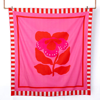 Toalla de Playa Deportiva XL con Bolso 170x180 cm Flor