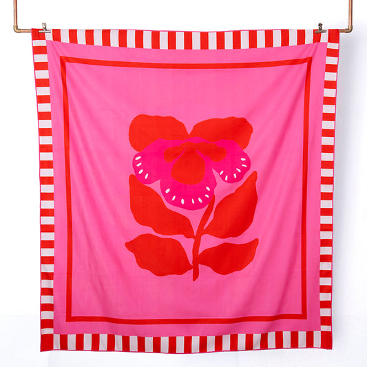 Toalla de Playa Deportiva XL con Bolso 170x180 cm Flor