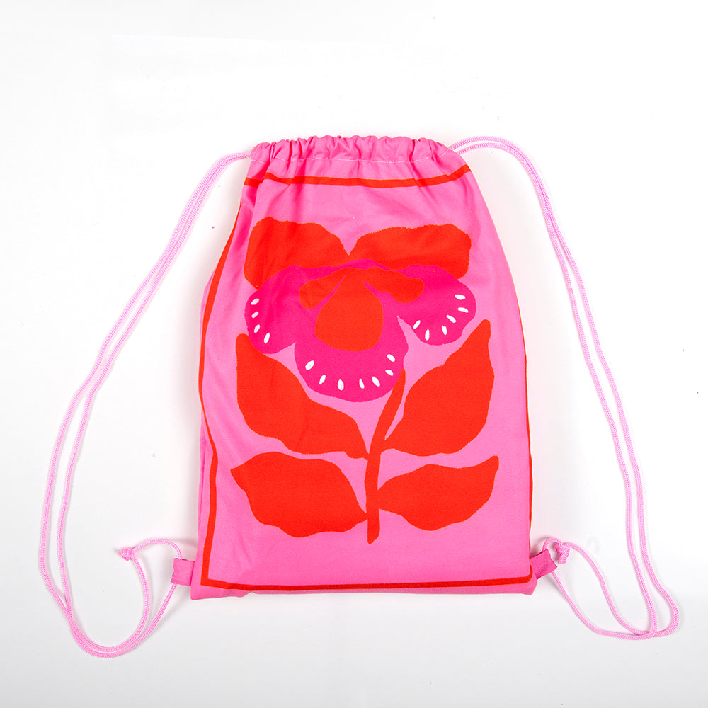 Toalla de Playa Deportiva XL con Bolso 170x180 cm Flor