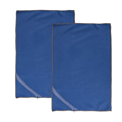 Set 2 Toallas Deportivas Microfibra 30x50 cm Azul