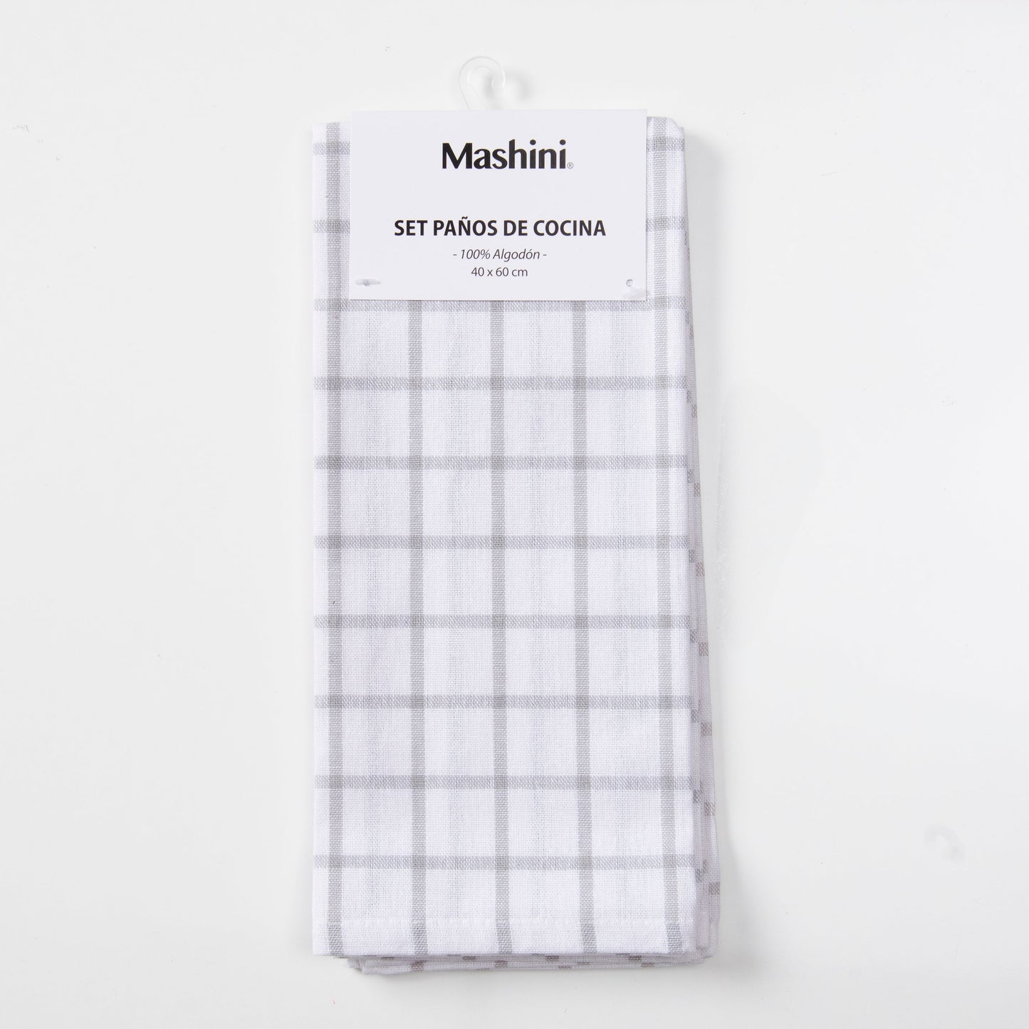 Set 2 Paños de Cocina Rectangular 40x60 cm Gris