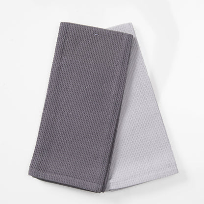 Set 2 Paños de Cocina Rectangular 40x60 cm Waffle Marengo