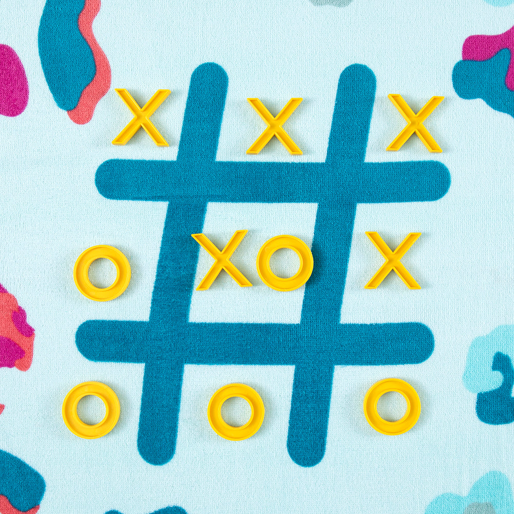 Toalla Playa Juego Gato 70x150 cm Celeste