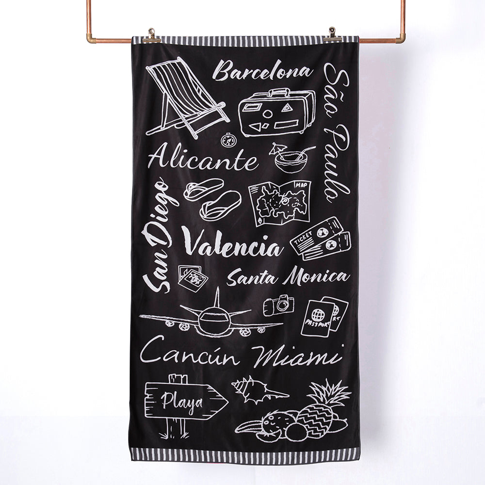 Toalla de Playa Deportiva con Bolso 80x160 cm Ciudad