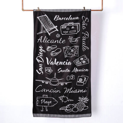 Toalla de Playa Deportiva con Bolso 80x160 cm Ciudad