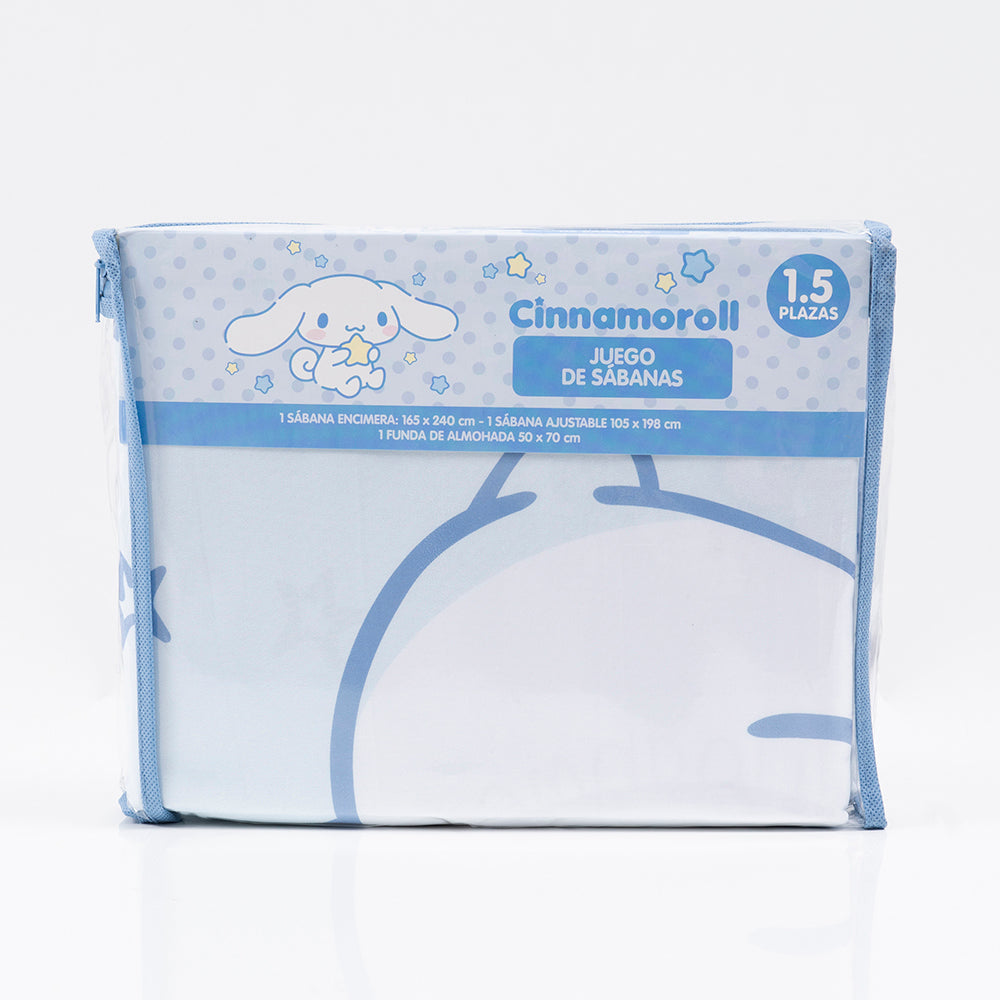 Sábana 1.5 Plazas Microfibra Cinnamoroll Candy