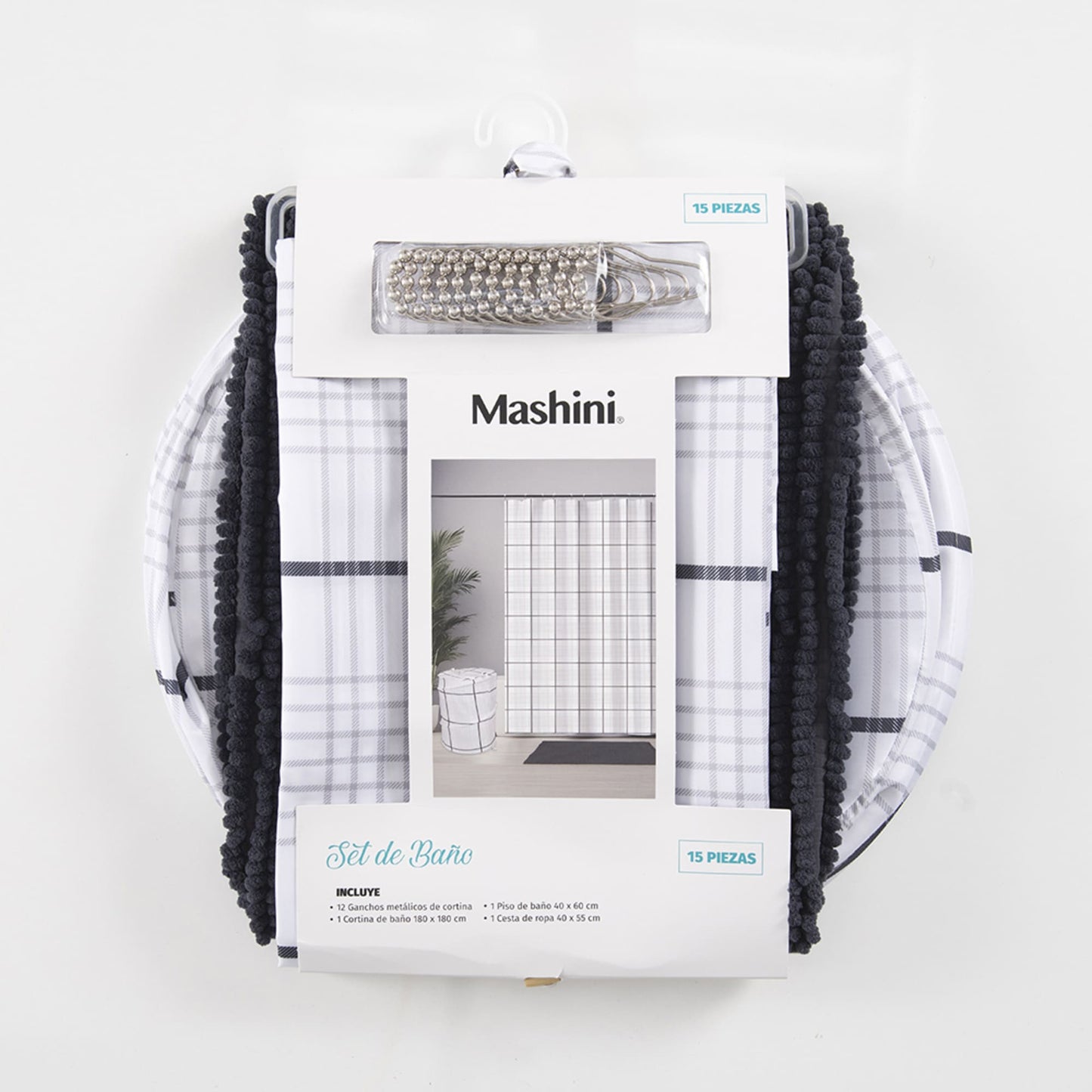 Set Cortina de Baño 4 Piezas Toco