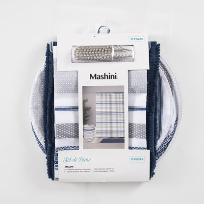 Set Cortina de Baño 4 Piezas Chiu