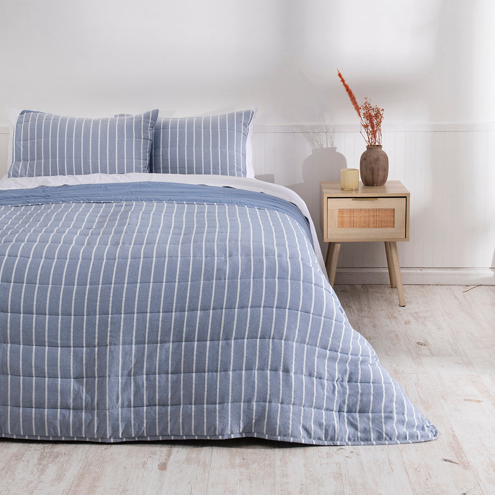 Quilt 2 Plazas Palma Cationic Azul