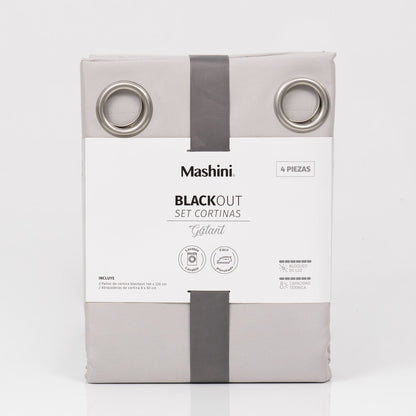 Set Cortinas Blackout Argolla Galant Crudo