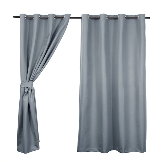 Set Cortinas Blackout Argolla Galant Celeste