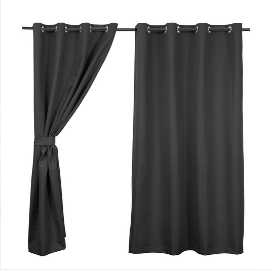 Set Cortinas Blackout Argolla Galant Negro