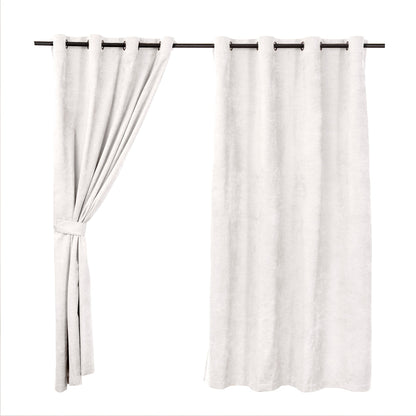 Set Cortinas Blackout Argolla Chenille Crudo