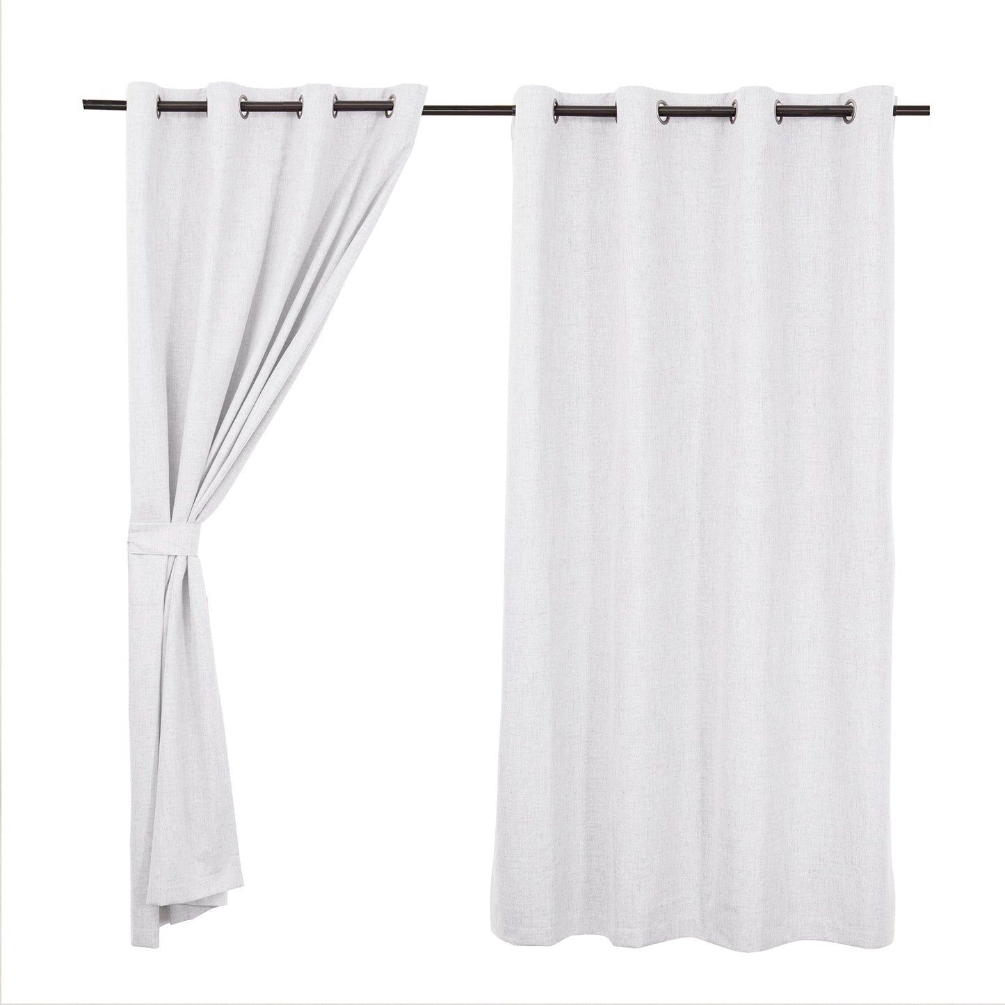 Set Cortinas Blackout Argolla Mink Gris Perla